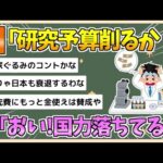 【2chまとめ】国「研究予算無駄だし削るかｗ」→国「なんで国力低下してるの？どうして？みんな真面目に働けよ！」【ゆっくり実況】