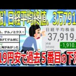 【2chまとめ】【悲報】日経平均終値、1919円安の3万7919円…下落幅は過去５番目の大きさ#株 #経済